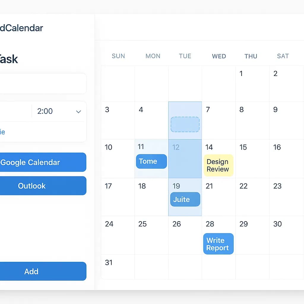 FluidCalendar project screen 1